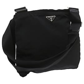 Prada-PRADA Shoulder Bag Nylon Black Auth ar10659-Black