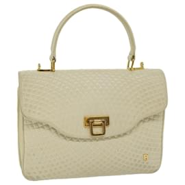 Bally-BALLY Quilted Hand Bag Leather Beige Auth bs9678-Beige