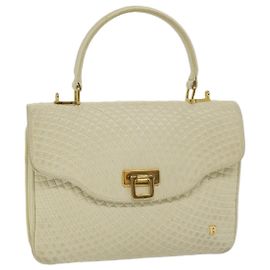 Bolsa de mão acolchoada BALLY couro bege Auth bs9678 Bege