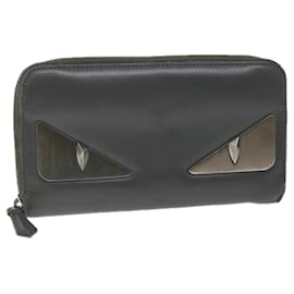 Fendi-FENDI Portafoglio lungo Pelle Grigio Auth hk904-Grigio