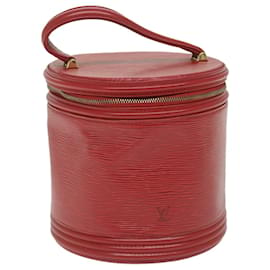 Louis Vuitton-LOUIS VUITTON Epi Cannes Bolsa de mão vermelha M48037 LV Auth ar10583b-Vermelho