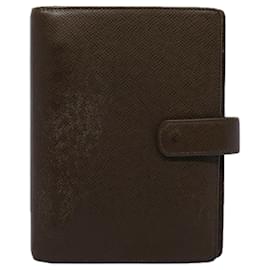 Louis Vuitton-LOUIS VUITTON Taiga Agenda MM Day Planner Capa Grizzly R20426 LV Auth ar10673-Outro