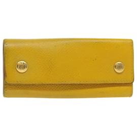 Hermès-HERMES Key Case Leather Yellow Auth bs9645-Yellow
