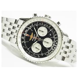 Breitling-BREITLING Navitimer01 Chronograph black Genuine goods AB012012/BB01(AB0120) Mens-Silvery