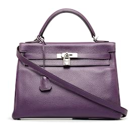Hermès-HERMES Handbags Kelly 32-Purple