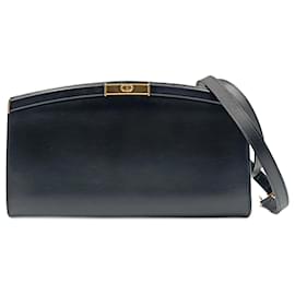 Dior-Dior Christian Dior vintage Baguette model shoulder bag in black leather-Black