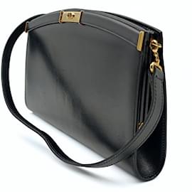 Dior-Dior Christian Dior vintage Baguette model shoulder bag in black leather-Black