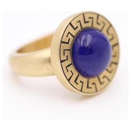 Autre Marque-AZTEC Gold Ring with Lapis Lazuli-Golden,Navy blue