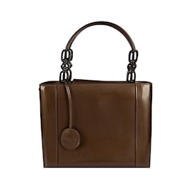 Dior-Dior Patent Beaded Malice Tote Bag-Brown
