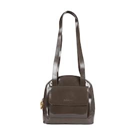 Gucci-Gucci Vintage Patent Leather Shoulder Bag-Brown