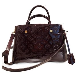 Louis Vuitton, Vernis Montaigne BB Sac à main, Couleur marron Cuir verni Marron
