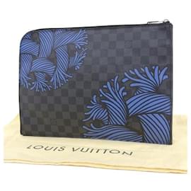 Louis Vuitton-Louis Vuitton Damier Grafite Pochette Jour GM Bolsa Clutch de Lona N41685 em boa condição-Preto