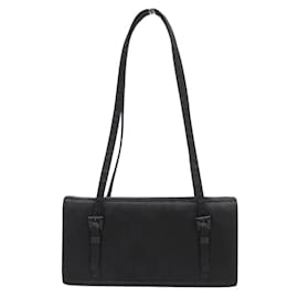 Prada-Satin Shoulder Bag-Black