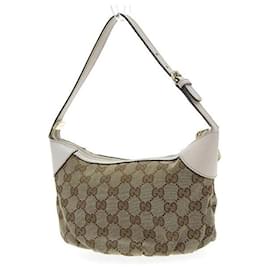 Gucci-GG Canvas Shoulder Bag  224093-Brown