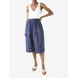 Autre Marque-Blue sheer striped midi skirt - Size XS-Blue