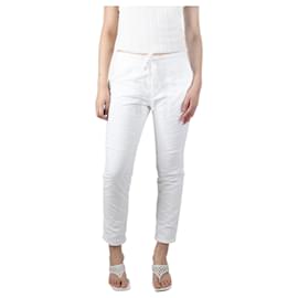 Autre Marque-Calças brancas com cintura elástica - tamanho UK 12-Branco