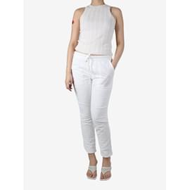 Autre Marque-White elasticated waist trousers - size UK 12-White