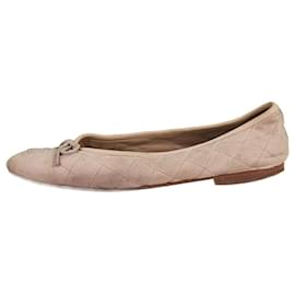 Chanel-Chanel Beige quilted bow decor ballet flats - size EU 37.5-Other