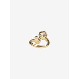 Christian Dior-Anel de pérola de ouro-Dourado