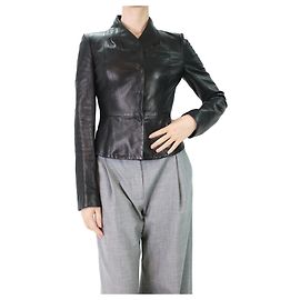 Joseph Schwarze Lederjacke – Größe UK 8 Schwarz