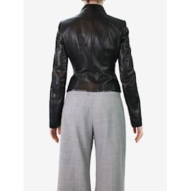 Joseph-Black leather jacket - size UK 8-Black