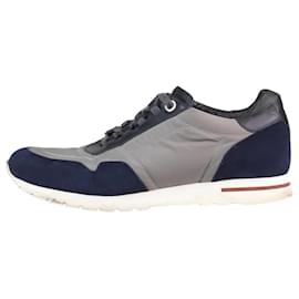 Loro Piana-Grey suede and nylon trainers - size EU 37-Grey