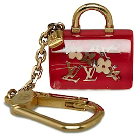 Louis Vuitton-Louis Vuitton Resina Vermelha Inclusão Speedy Pomme D'Amour Bag Charm-Vermelho