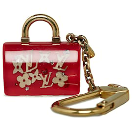 Louis Vuitton-Louis Vuitton Resina Vermelha Inclusão Speedy Pomme D'Amour Bag Charm-Vermelho