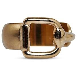 Gucci-Gucci Gold Horsebit Scarf Ring-Golden