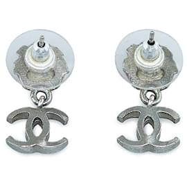 Chanel-Chanel Silver CC Dangle Lady Bug Motif Earrings-Other