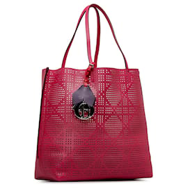 Dior-Dior Pink Perforated Cannage Dioriva Tote-Pink