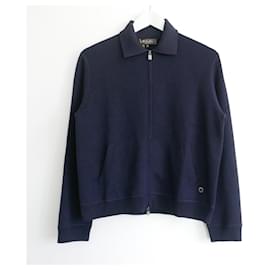 Loro Piana-Loro Piana Beau Rivage knit bomber jacket-Navy blue