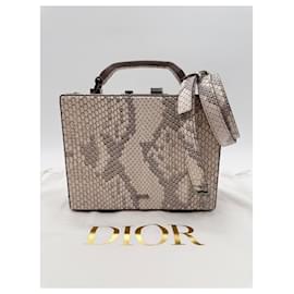 Christian Dior-Étui Dior Lock édition limitée 2023 python-Blanc