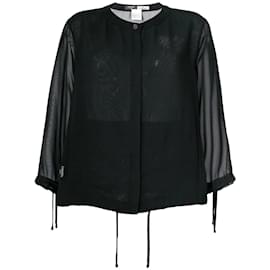Chanel-Blusa semitransparente preta Chanel-Preto