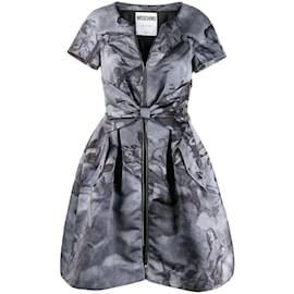 Moschino-Grau bedrucktes Kleid von Moschino-Grau
