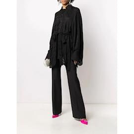 Gianfranco Ferré-Gianfranco Ferré Black Silk Kimono Shirt-Black