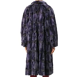 Fendi-Fendi abrigo de piel de zorro morado-Púrpura