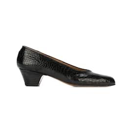 Fendi-Zapatos de tacón de cuero negro brillante Fendi-Negro