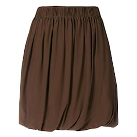 Chloé-Falda de seda marrón Chloé-Castaño