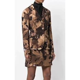 Moschino-Moschino Brown Floral Pattern Wool Suit-Multiple colors