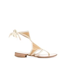 Prada-Prada Beige Rope Flat Sandals-Beige