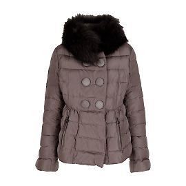 Moncler Jaqueta Com Pele Marrom