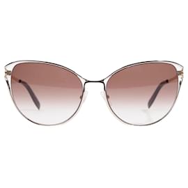 Alexander Mcqueen-Alexander McQueen Cat Eye Sunglasses Gold / Violet Gradient Base Metal 58mm 18mm 135mm-Golden