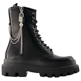 Dolce & Gabbana-Black Sicily Boots - Dolce&Gabbana - Leather - Black-Black