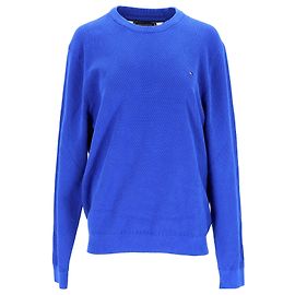 Tommy Hilfiger Mens Pure Cotton Crew Neck Jumper Blue