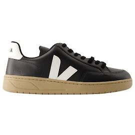 V-12 Tênis - Veja - Couro - Preto/Off white Preto