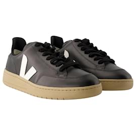 Veja-V-12 Zapatillas - Veja - Piel - Negro/Blanquecino-Negro