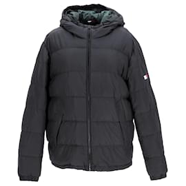 Tommy Hilfiger-Mens Recycled Down Hooded Bomber-Black