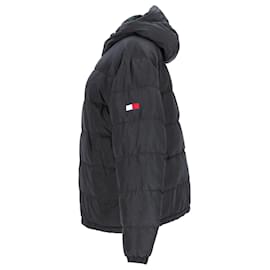 Tommy Hilfiger-Mens Recycled Down Hooded Bomber-Black
