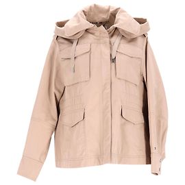 Tommy Hilfiger Chaqueta utilitaria con capucha de sarga de algodón para mujer Castaño Beige